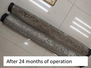 Nihao-Marke: TUBE DIFFUSER ANTI-SCALING-Ergebnis nach 24-monatigem Betrieb